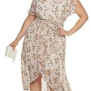 New with tags! EVRI Faux Wrap Leopard Animal Print Maxi Hi Lo Dress 4X